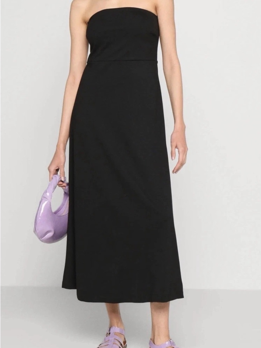 Club Monaco Black Strapless Midi Dress size 12